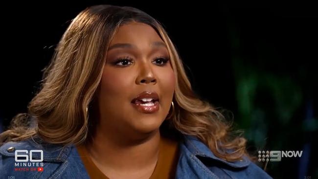 Lizzo sat down with 60 Minutes reporter Tom Steinfort just days before a lawsuit was filed against the pop star by three of her former dancers. Picture: 60 Minutes