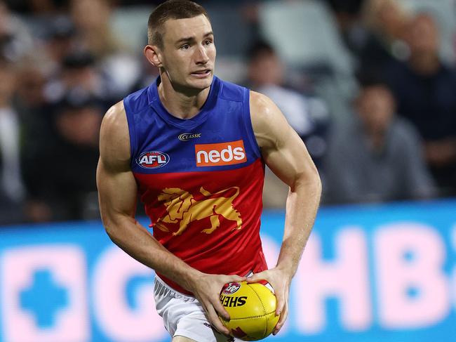 Brisbane’s Harris Andrews during the Lions-Geelong game. Picture: Michael Klein