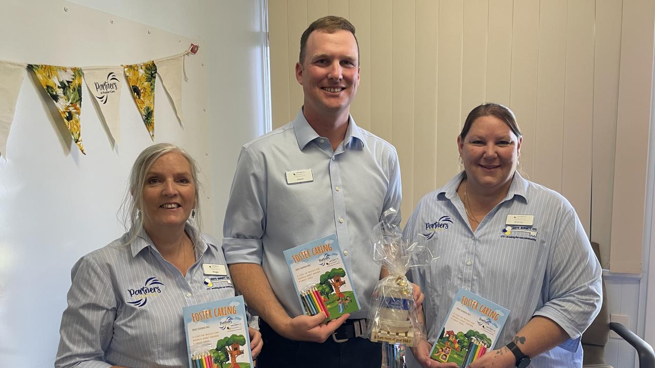 Angie Dingle, Jason Erbacher and Brenda Brown from CTC launched one of regional Queensland's biggest foster carer recruitment drives in Wondai today.