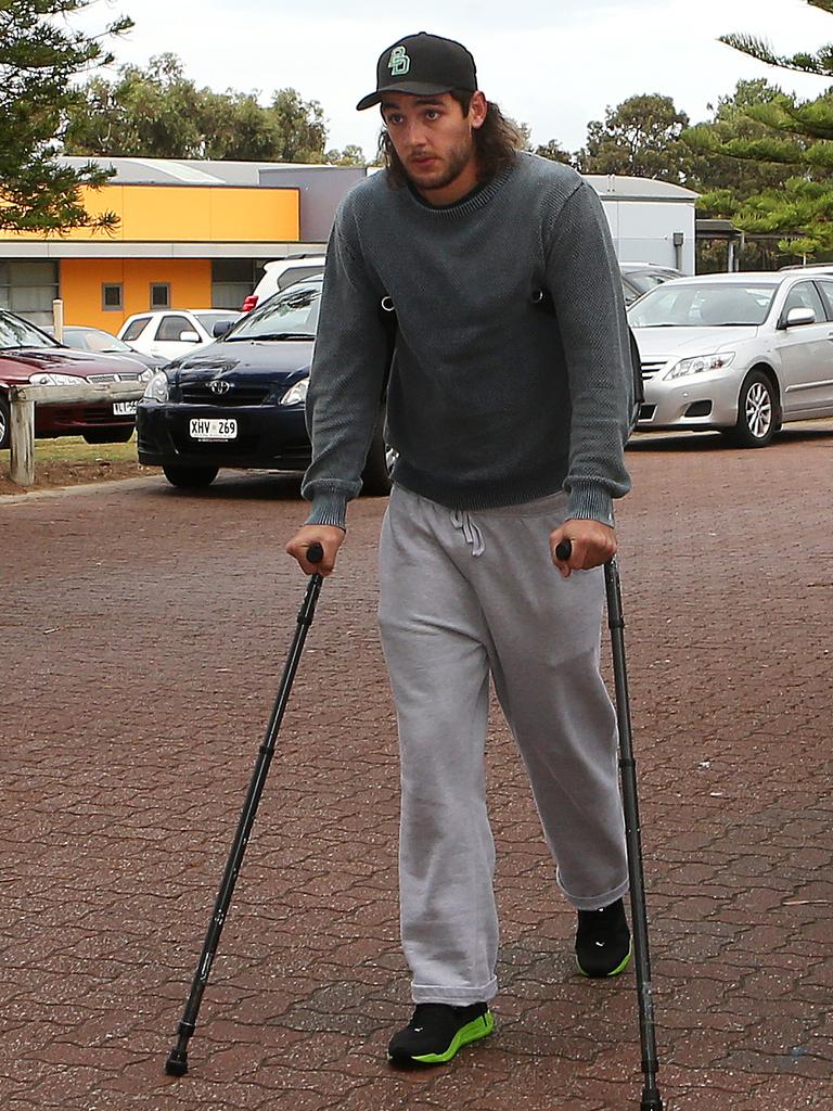 Walker after injuring his knee in 2013.