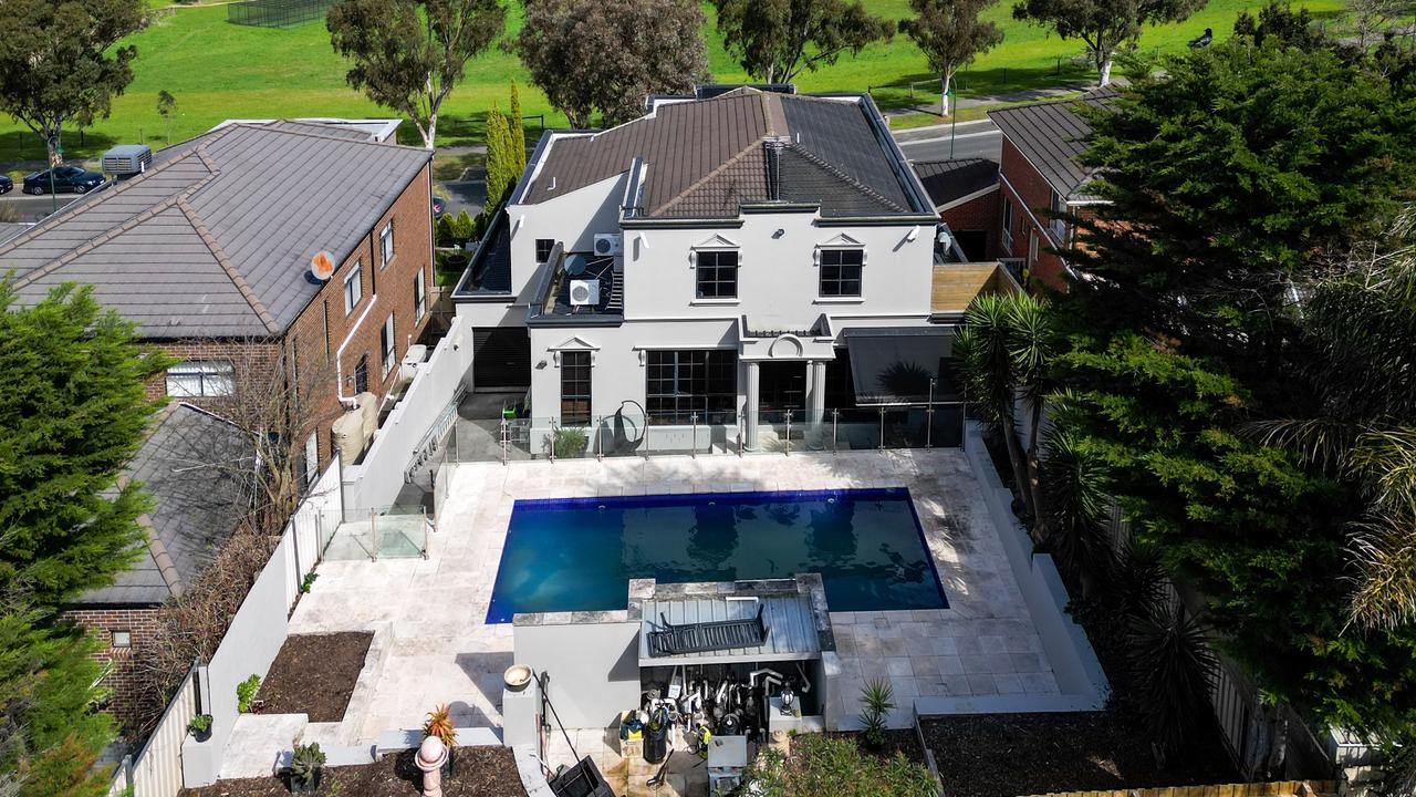 An aerial view of the mansion.