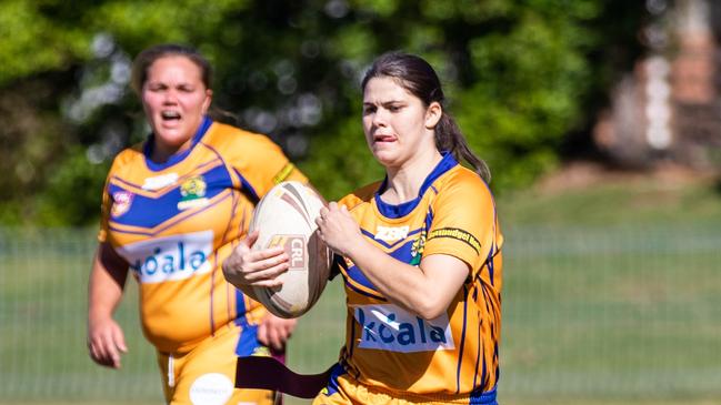 NRRRL ACTION: Mullumbimby's NRRRL Ladies League Tag team were successful when they played the Kyogle Turkeys, 44 to 0 on May 16, 2021. But Turkeys president Sonny Slater said his team which features many players new to the sport, can hold their heads up high. File Photo