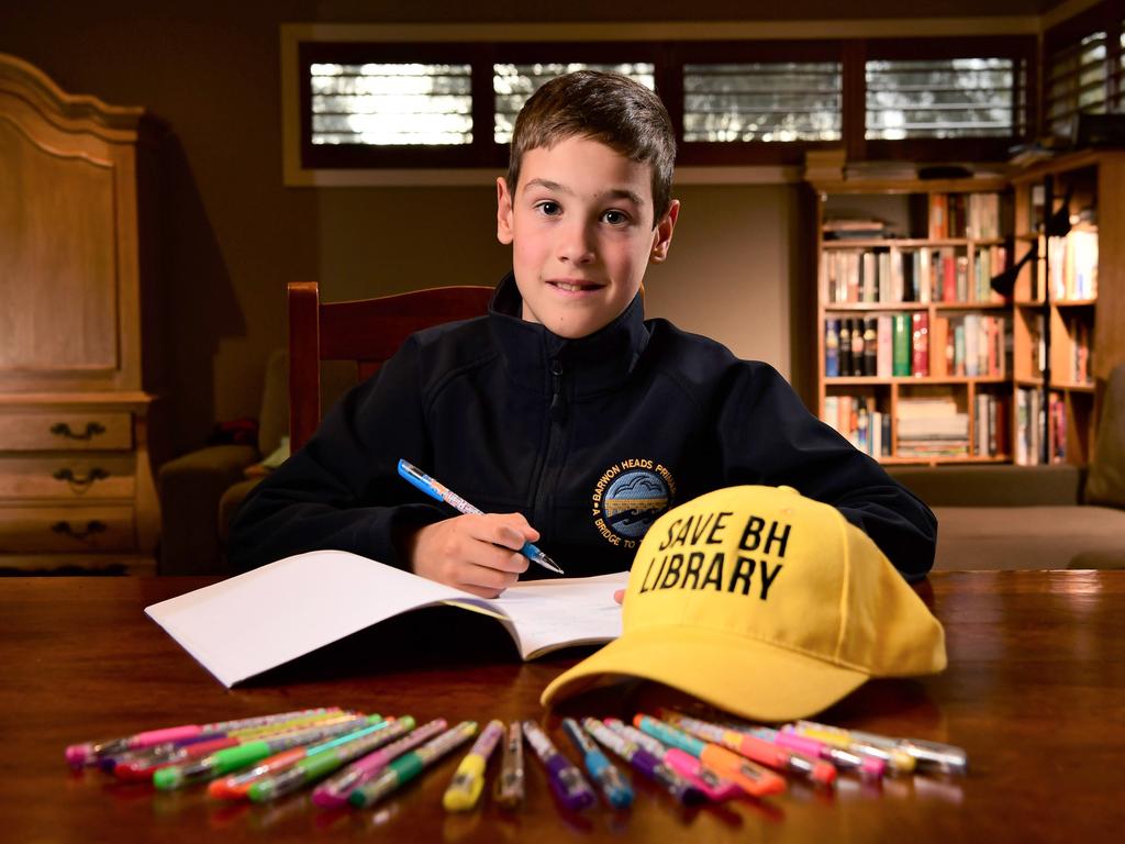 Barwon Heads primary school student Toby Rhook, 10, wrote a letter to save the Barwon Heads Library. Picture: Brad Fleet