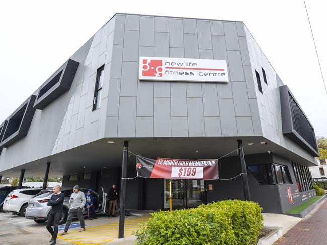 Members outside the gym on Tuesday morning, discovering it has closed without warning. Picture: NewsWire / Roy VanDerVegt