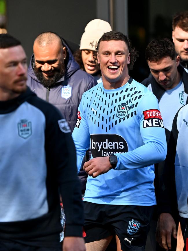 The Blues’ boys were all laughs as they braved enemy territory