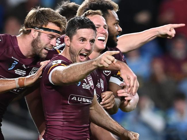 The Maroons ambushed NSW in Origin III last year. Picture: Bradley Kanaris/Getty Images