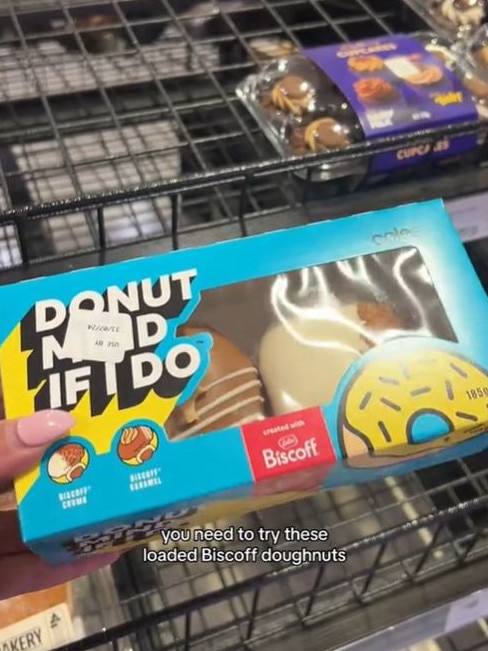 Coles recently launched a new Biscoff range of its Donut Mind If I Do doughnuts. Picture: TikTok/@rose.khater