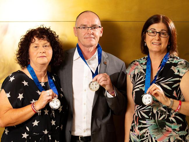 Robyn and Matt Cronin and Caterina Politi are working to end one-punch attacks after losing their sons. Picture: Mark Stewart