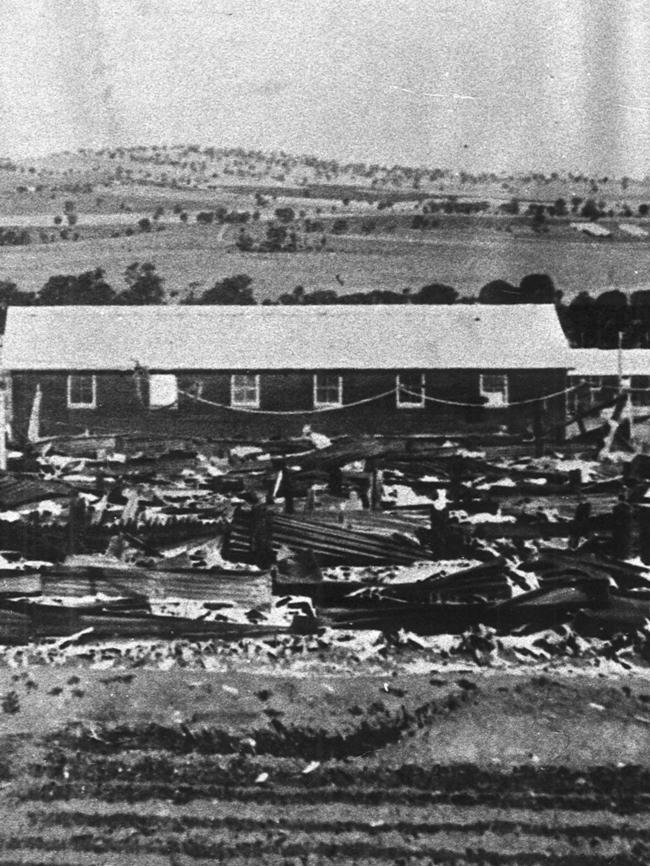 The scene at B compound at Cowra the day after the escape attempt by Japanese prisoners of war. PICTURE: Supplied