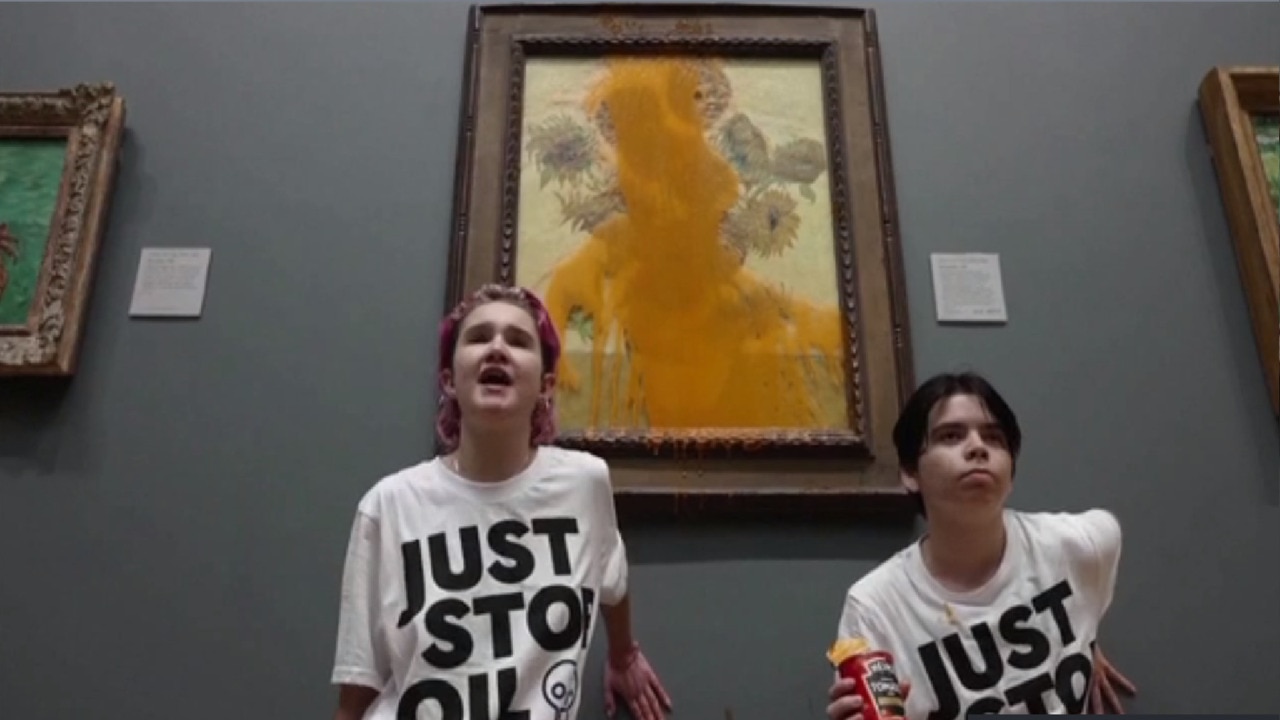 Climate Protestors Throw Soup On Vincent Van Goghs Sunflowers