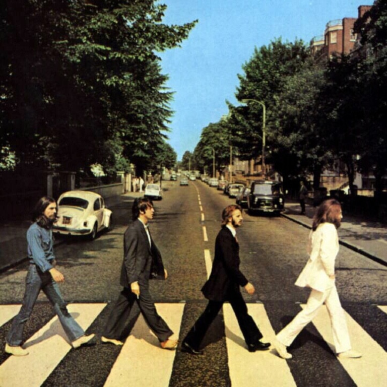 The Beatles’ iconic Abbey Road album cover.