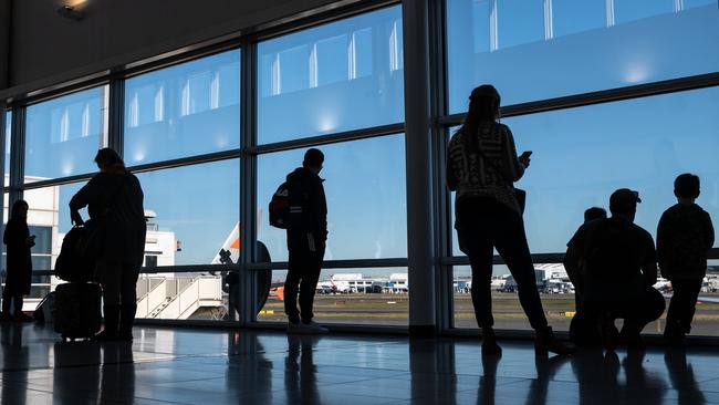 The man was arrested at Sydney airport. Picture: NCA NewsWire / Flavio Brancaleone