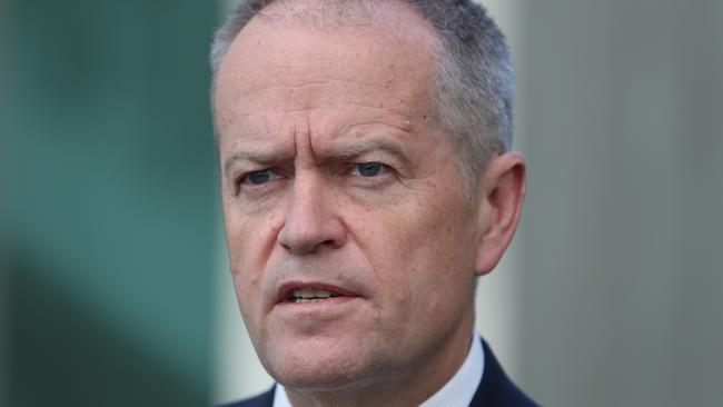 Opposition Leader Bill Shorten holding a press conference at Parliament House in Canberra. Picture: Kym Smith