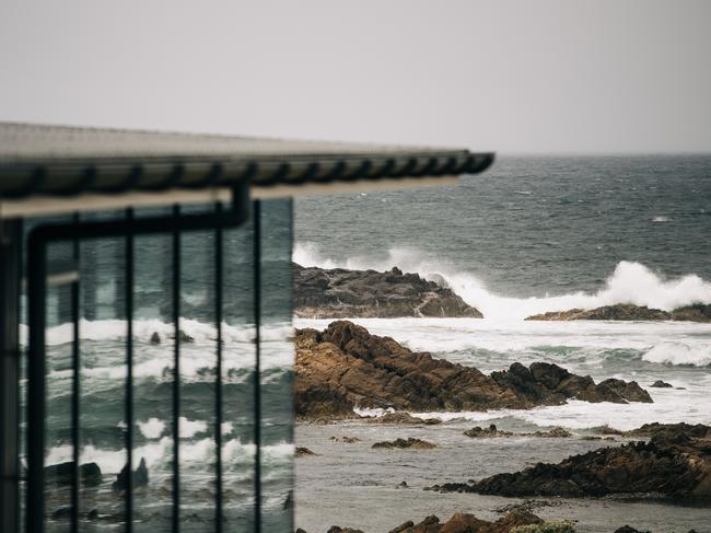 The view from one of Ettrick Rocks luxurious coastal retreats, Australina, which allows guests to appreciate the full force of nature. Picture: Stu Gibson