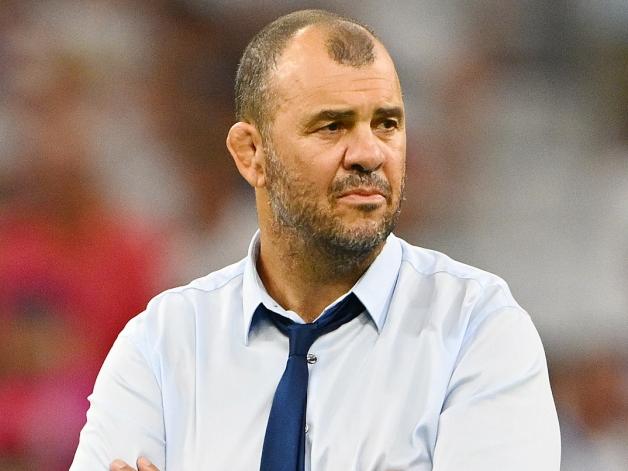 MARSEILLE, FRANCE - SEPTEMBER 09: Michael Cheika, Head Coach of Argentina, looks on prior to the Rugby World Cup France 2023 match between England and Argentina at Stade Velodrome on September 09, 2023 in Marseille, France. (Photo by Dan Mullan/Getty Images)