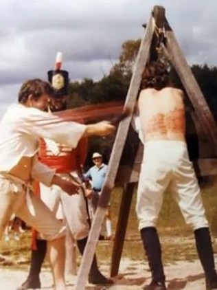 Convict floggings featured plenty of fake blood. Picture: YouTube.