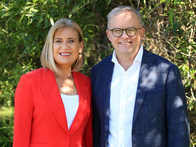 The Prime Minister, Mr Anthony Albanese with Justine Elliot Assistant Minister for Prevention of Family Violence. Picture: NCA NewsWire/ Scott Powick