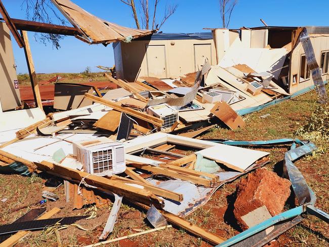 Some of the external damage to the roadhouse caused by tropical cyclone Ilsa.