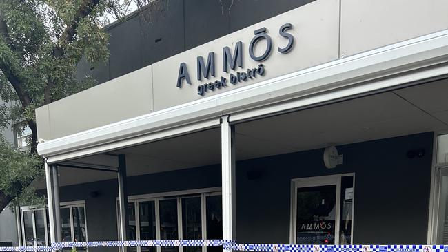 Fire damage to Ammos Greek Bistro in North Adelaide. Picture: Zayda Dollie