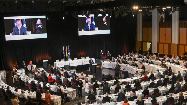 More than 140 people crammed into the Great Hall for the summit. (Photo by Martin Ollman/Getty Images)