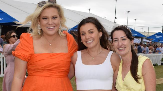 Katie, Sarah and Maddy at the Rockhampton Jaguar Land Rover Pop-Up Polo on June 3, 2023. Picture: Aden Stokes