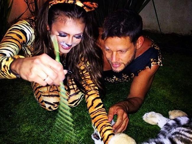 Julian plays dress-up with Nina. Picture: Instagram/Julian Tobias