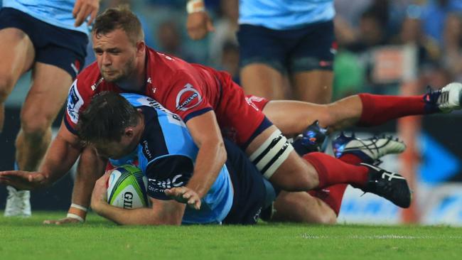 during the NSW Waratahs v Queensland Reds Super Rugby game at Allianz Stadium, Moore Park. pic Mark Evans