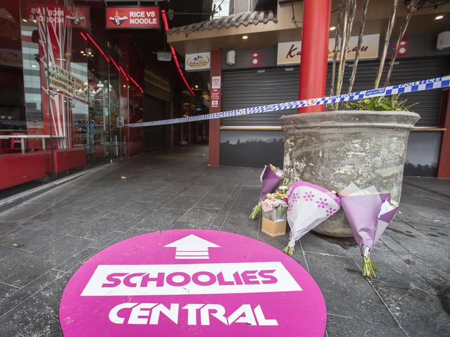 The crime scene is at Schoolies Central. Picture: Nigel Hallett