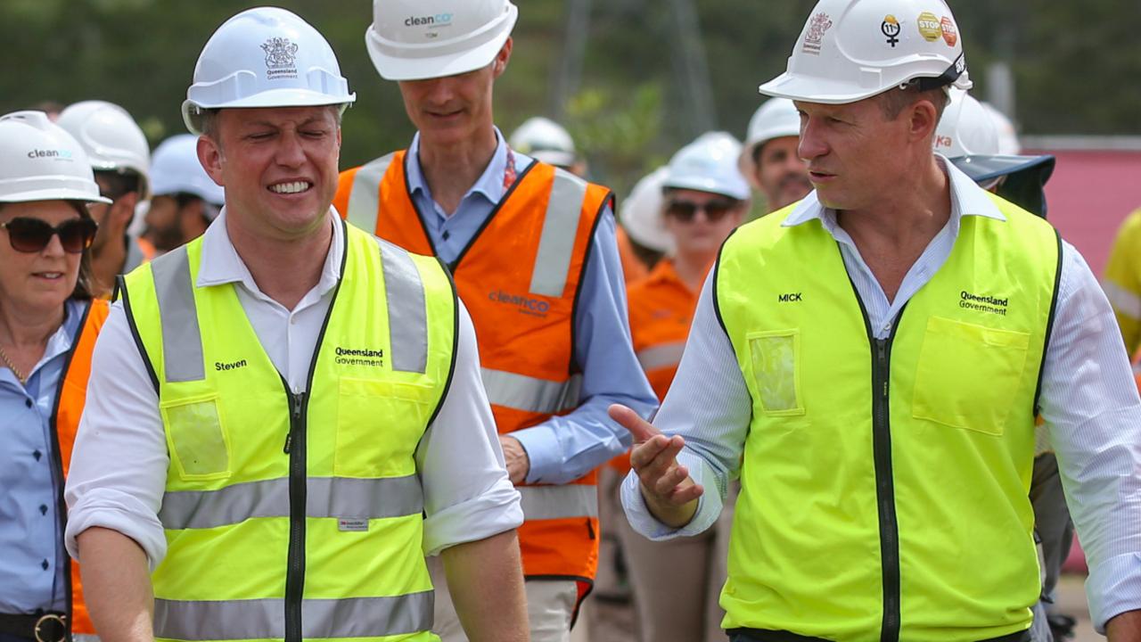 Premier Steven Miles (left) with Energy Minister Mick de Brenni