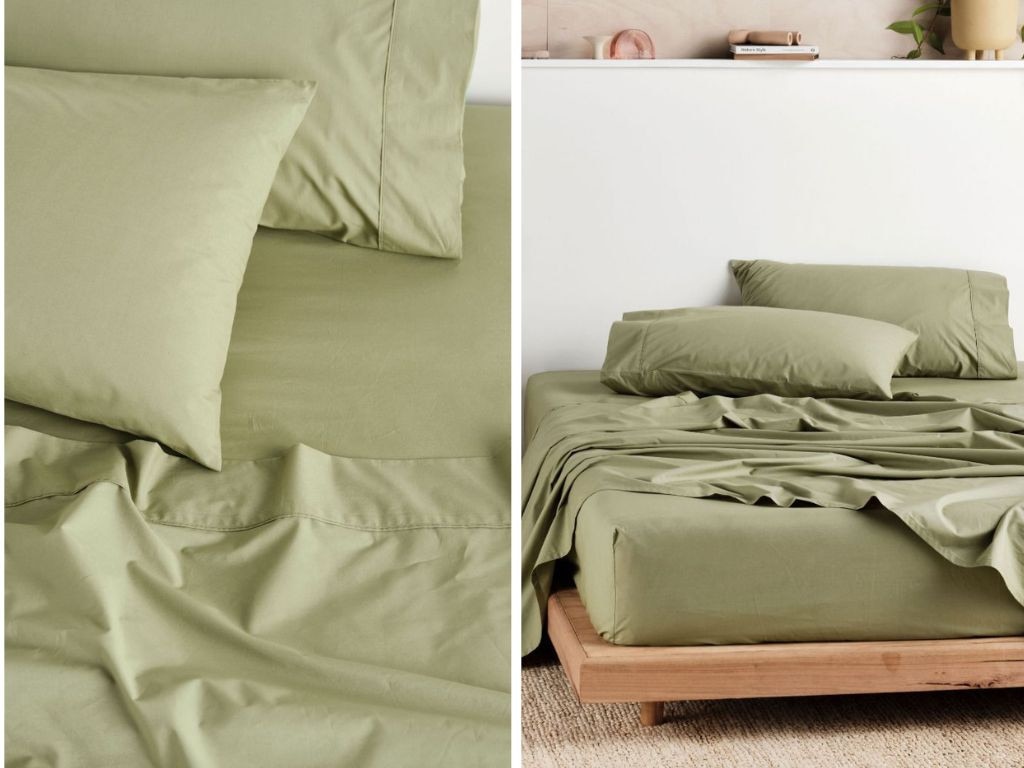 Linen House Vienna 300TC Linen Cotton Percale Sheet Set. Picture: Linen House.