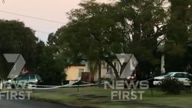 The 40-year-old barricaded himself inside the home on Roberston St for nine hours. Picture: 7News