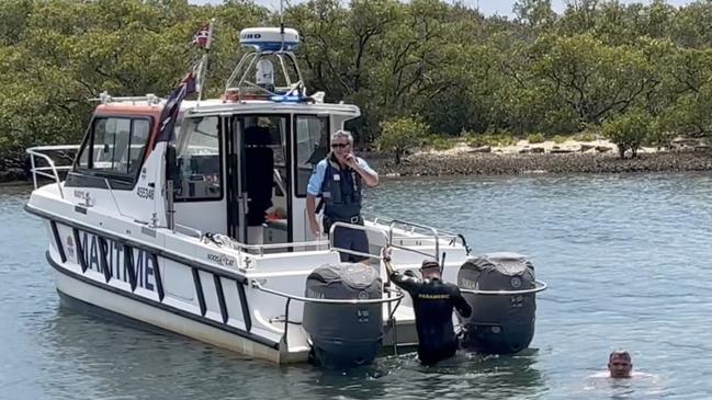 A frantic search is underway for a car after reports it drove off a wharf. Picture: TNV