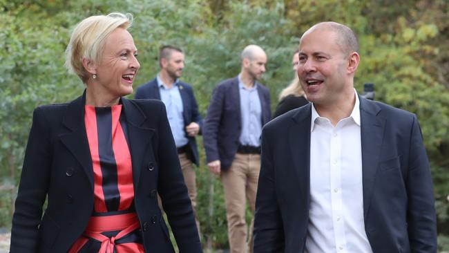 Josh Frydenberg with Higgins MP Katie Allen. Picture: NCA NewsWire / David Crosling