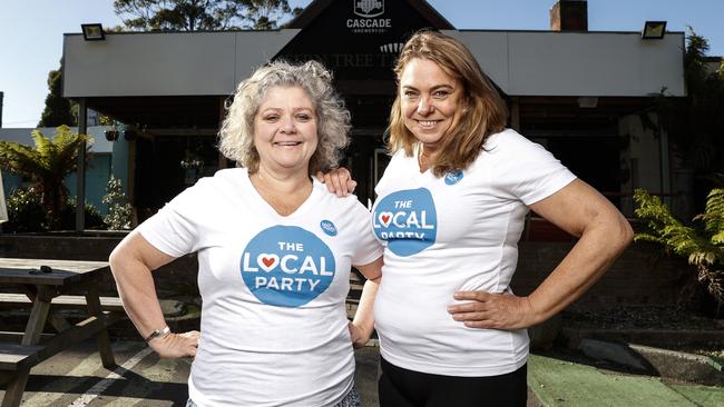 Members of The Local Party, Leanne Minshull, left, and Anna Bateman at the Fern Tree Tavern, which they are using as their party HQ. Picture: Zak Simmonds