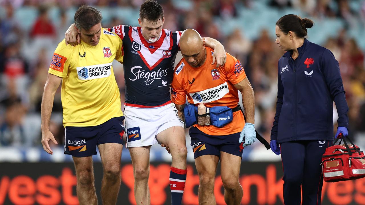 A knee injury to Luke Keary of the Roosters wasn’t because the game was too fast according to Cody Walker is he . (Photo by Cameron Spencer/Getty Images)