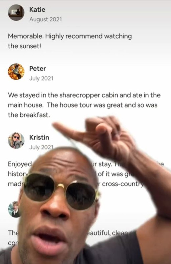 Wynton sharing screenshots of some of the reviews, adding it was anything but ‘quaint and charming’. Picture: TikTok/lawyerwynton