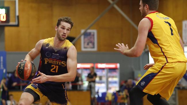 Jarred Bairstow in action for the South West Metro Pirates against the Brisbane Capitals last year. Picture: AAP/Regi Varghese