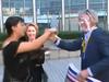 Airline CEO gets pie shoved in his face