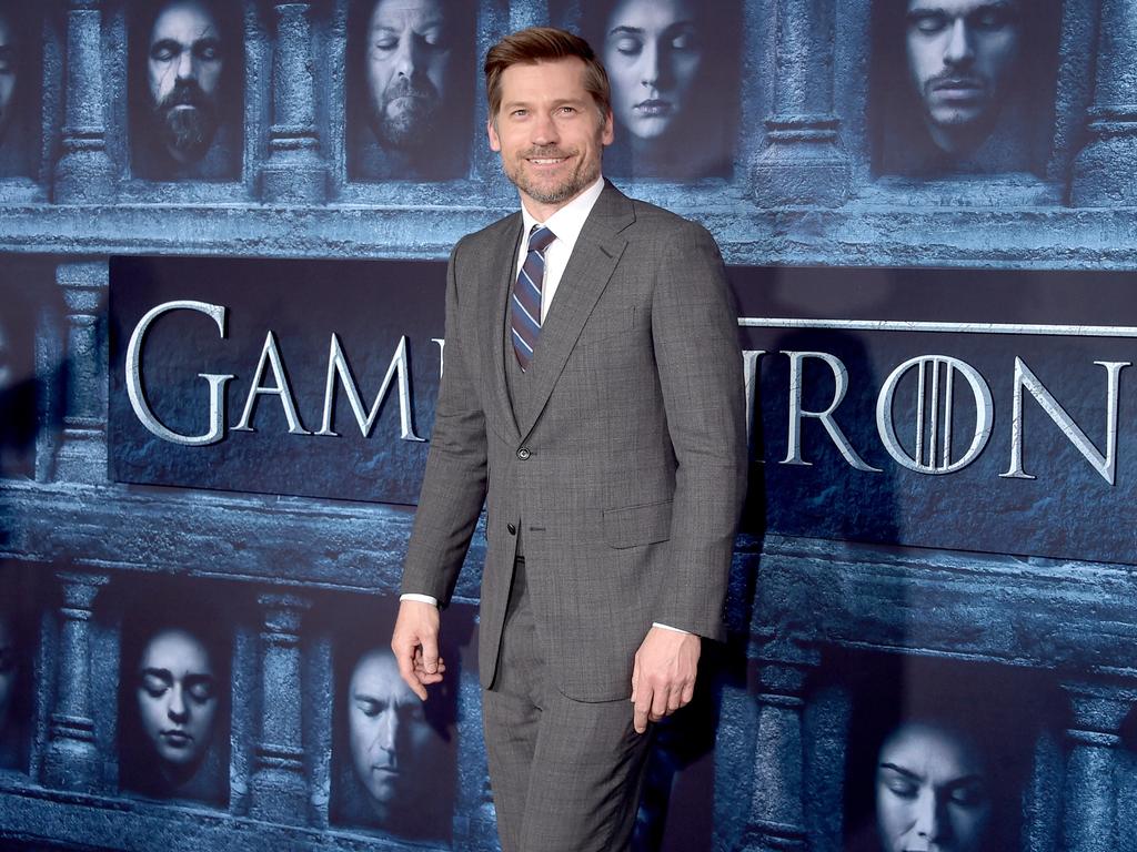 Nikolaj Coster-Waldau attends the premiere of HBO’s “Game Of Thrones” Season 6 at TCL Chinese Theatre on April 10, 2016 in Hollywood, California. Picture: Getty