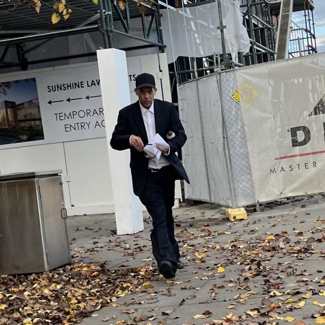 Justin Burke, 46 leaving Sunshine Magistrates’ Court after pleading guilty. Picture: Leader