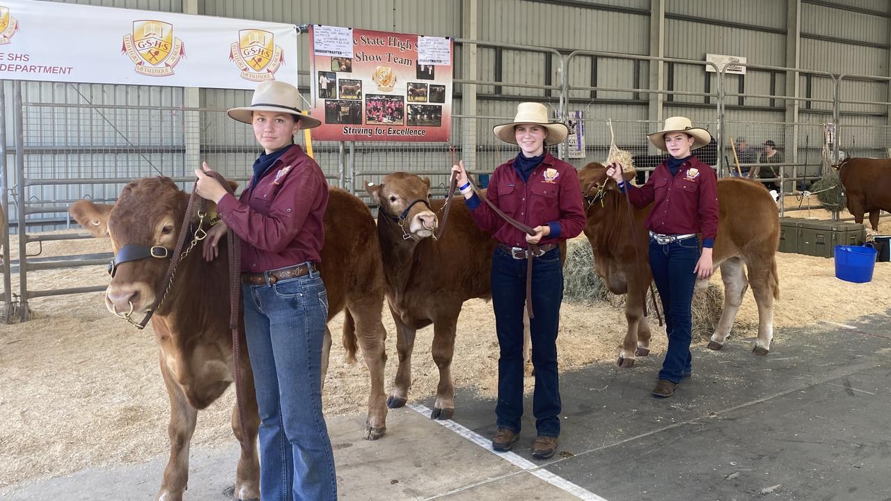 Gympie State High School Cattle show team and their Limousin Cross cattle on the first day of the Gympie Show 2021.