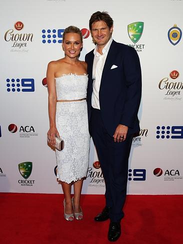 Not formal enough? Shane Watson and wife Lee. Picture: Brett Costello