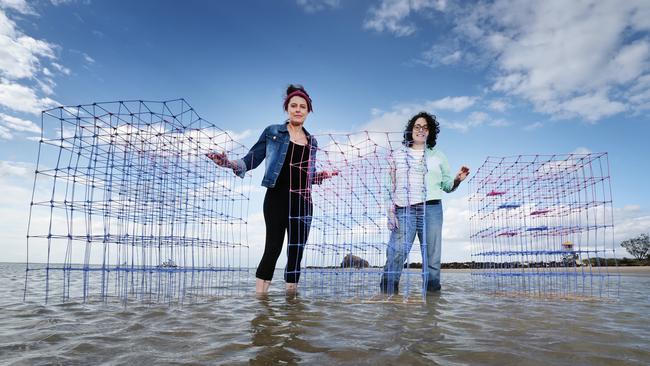 Emerging local artists Chelsea Jewell, an architect by day, and Alana Cabrera, alias Llama, a textilist, have teamed up to collaborate on a thought-provoking work about climate change titled ’Haven’. Picture Glenn Hampson