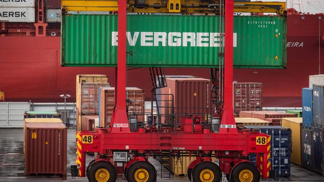 Patrick Stevedores’ container site at Port Botany. Picture: Julian Andrews