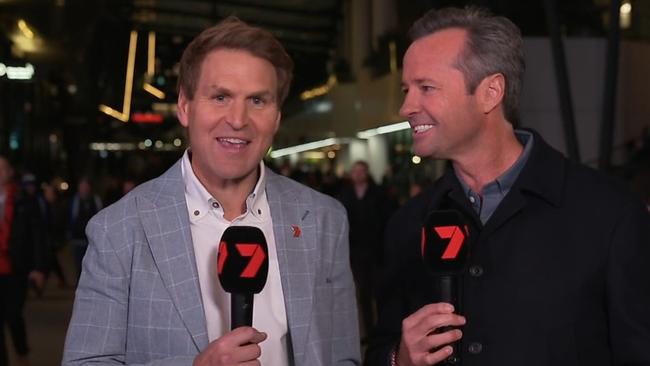 Cornes speaking after he was banned from the North Melbourne rooms. Photo: Channel 7
