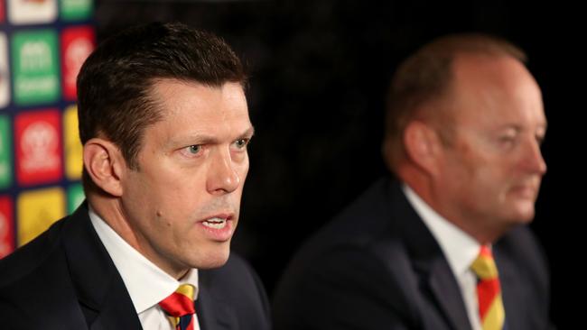 Adelaide Football Club CEO Andrew Fagan with club chairman Rob Chapman.