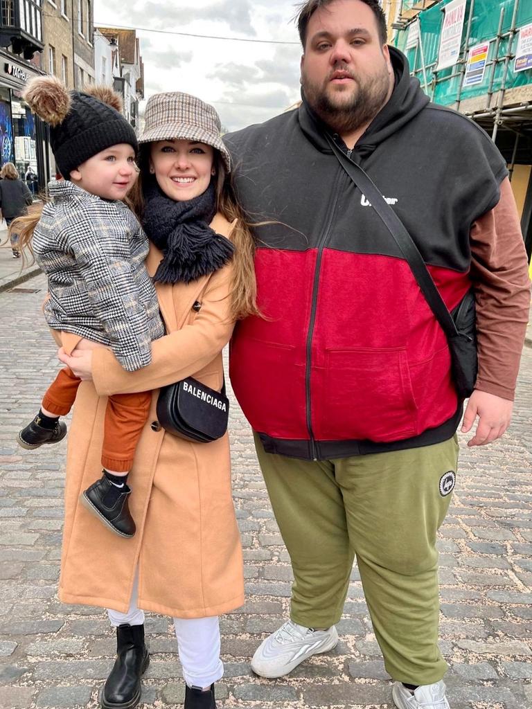 Sienna and George with their son Oliver. Picture: Supplied.