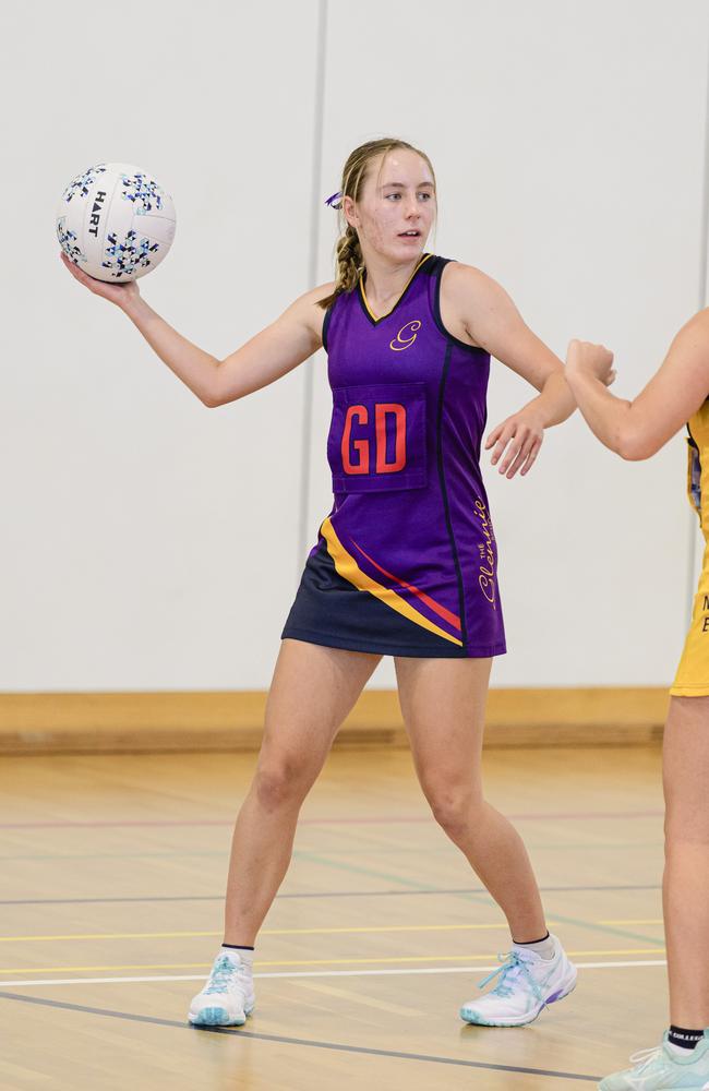 Emily Davidson of Glennie in the Laura Geitz Cup netball carnival at The Glennie School, Sunday, March 16, 2025. Picture: Kevin Farmer