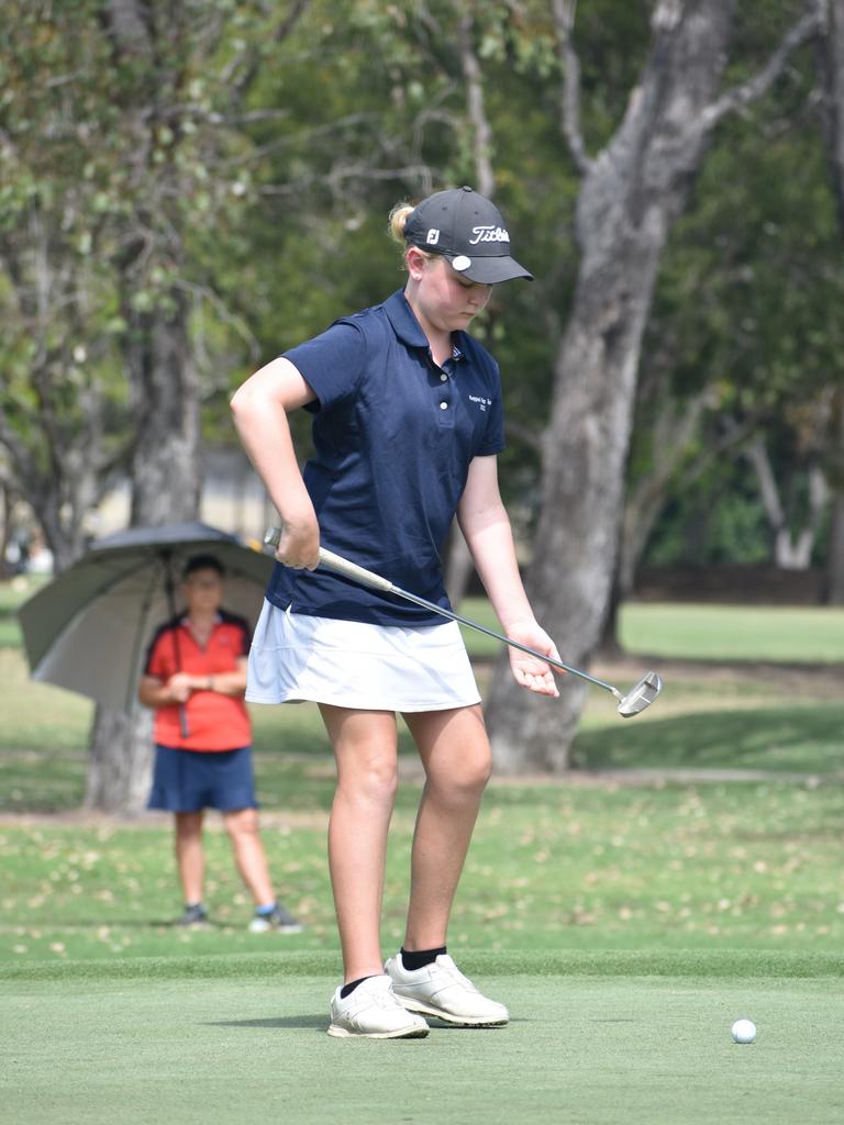 Yeppoon's Lily McGuiness (girls 11-12 years) at the US Kids Golf Foundation Australian Open at the Rockhampton Golf Club on September 28.