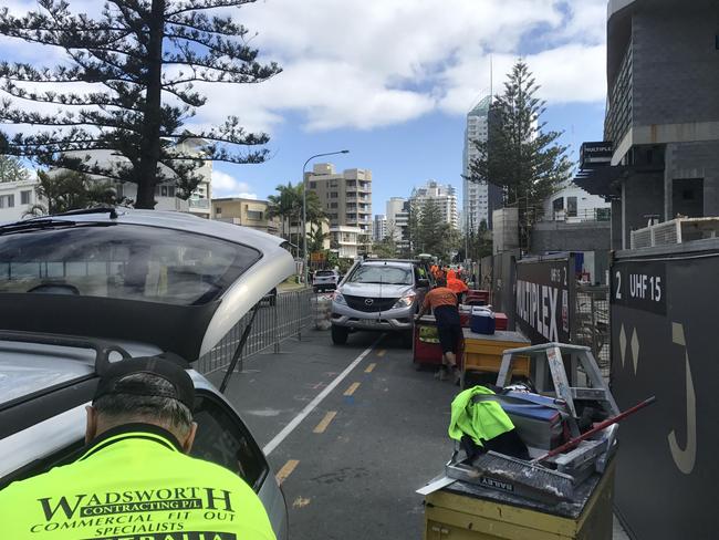 Tradies took their tool boxes off the Jewel site today after they decided to strike because of the uncertainty they would lose their jobs.